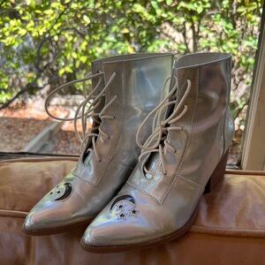 YRU iridescent moon and stars boots - size 8